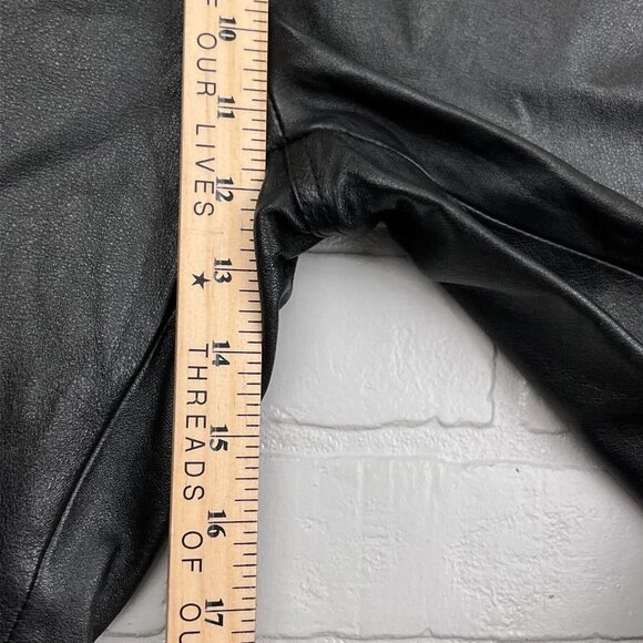 Maxima Wilsons Leather Jeans Women 10 28Wx26L Black Bootcut Unhem Raw‎ Straight - Picture 10 of 14